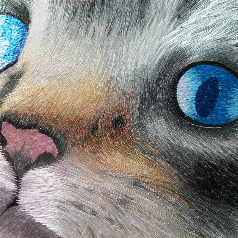 苏绣成品挂画卡通动物猫咪纯手工刺绣客厅卧室书房餐厅装饰画图片