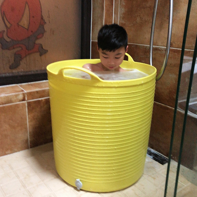 加高大号泡澡桶沐浴桶儿童洗澡桶塑料小孩婴儿泡澡桶宝宝游泳澡盆