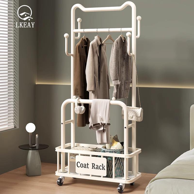 德国2025年新款衣帽架落地卧室衣架收纳神器家用高级双杆挂衣架子