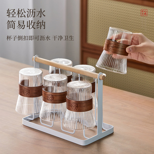 水杯子家用耐高温绿茶杯客厅待客喝水U防烫日式 玻璃杯套装 泡茶杯