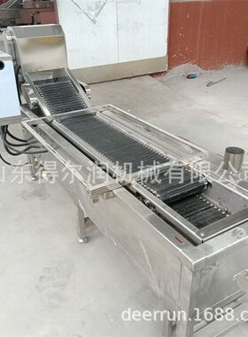 小型鸡块油炸机 3500型侧翻式 星型鸡块成型机 上浆裹糠生产线