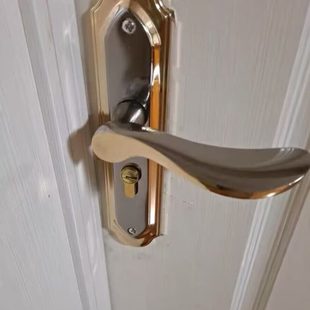 旧门家用锁具通用型黑色卧室静音换锁 房门锁室内门三件套手柄老式