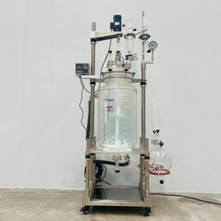 100L新型防磨削高硼硅玻璃反应釜精馏反应釜蒸馏反应釜