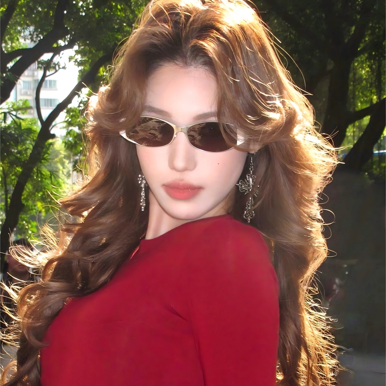 jennie同款墨镜女复古猫眼小框