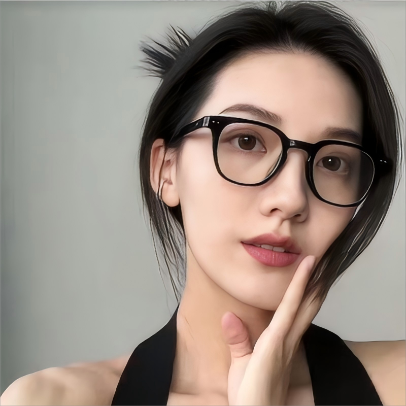 gm黑框眼镜女潮素颜小方框防蓝光