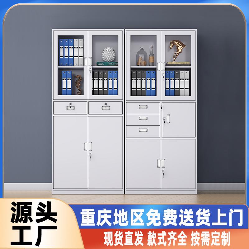 办公室档案柜子落地铁皮文件资料柜带锁钢制玻璃器械储物柜