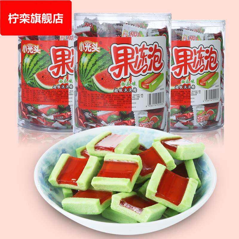 小光头果冻西瓜泡泡糖8090后休闲 怀旧零食小吃大礼包吃货