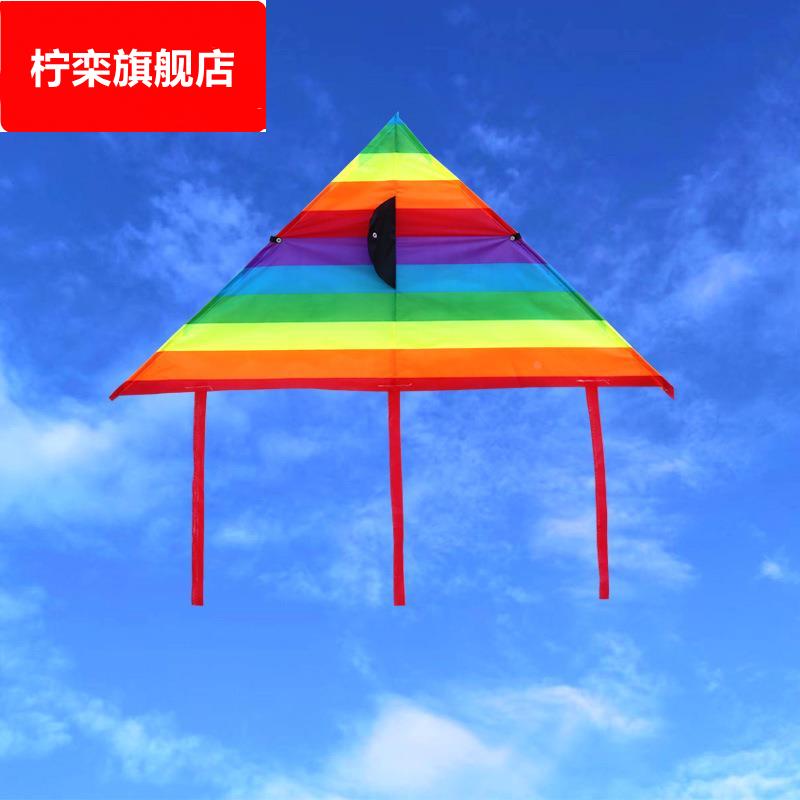 潍坊风筝新款 彩虹风筝 彩条儿童三角小风筝 礼品风筝多规格长尾
