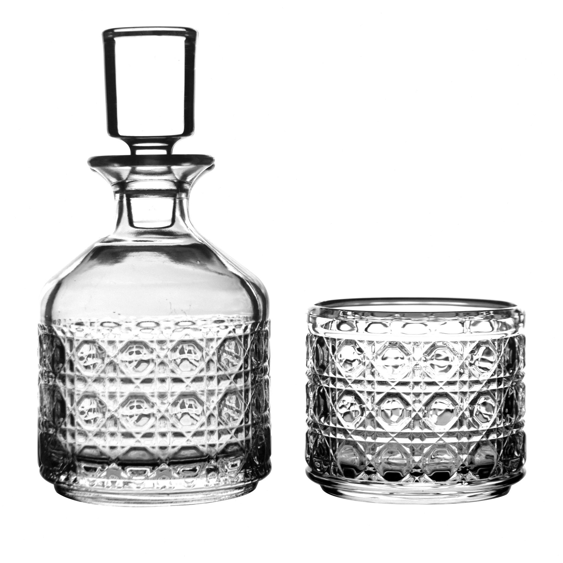 甄选酒樽套装可叠刻花玻璃酒杯创意鸡尾酒杯组合套装洋酒杯子威士