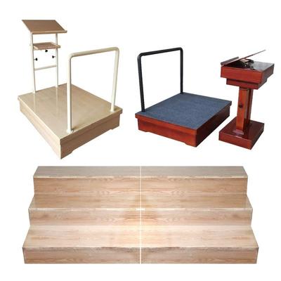 实木合唱台音乐大合唱指挥台阶可移动折叠推拉伸缩式影地台阶三层