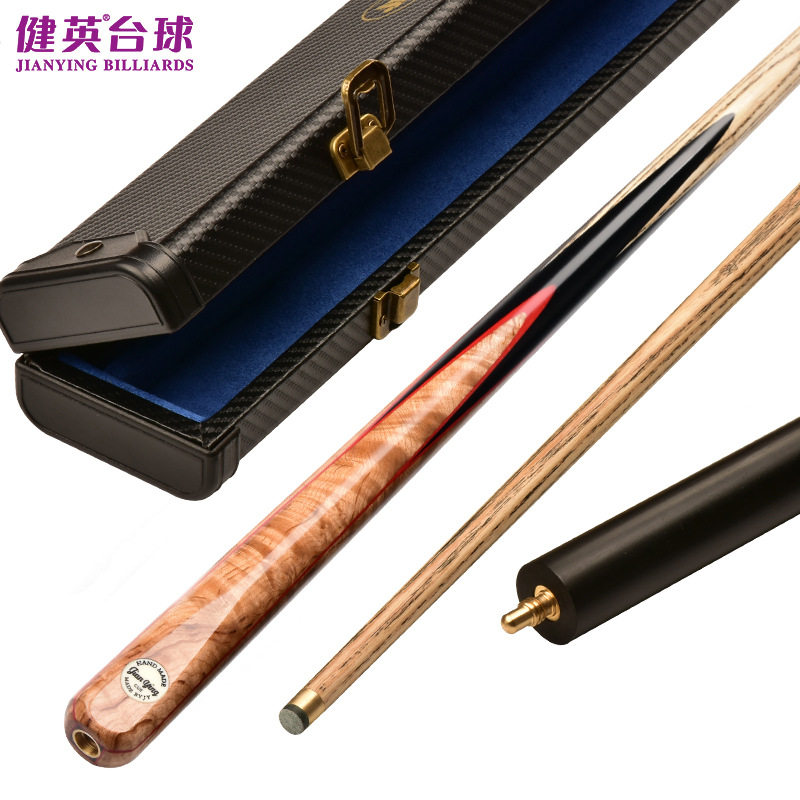 健英台球杆小头英斯诺克通杆中式黑八8大头手工杆超越小头杆JY-