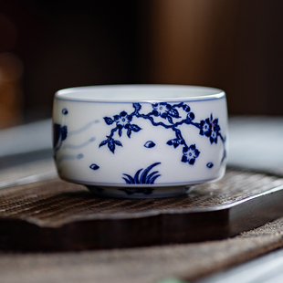 五里雾春江水暖鸭先知主人杯景德镇手绘高端青花瓷仿古压手杯茶具