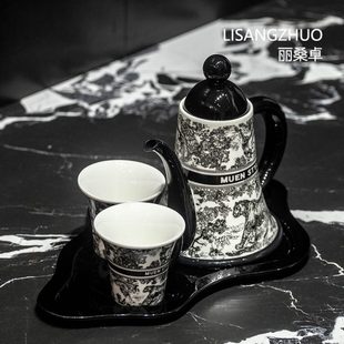 茶具水具套装 复古个性 家用客厅待客喝水杯子高级感陶瓷茶壶茶杯