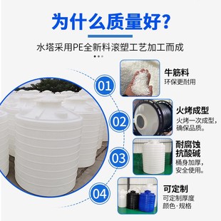 50吨储水桶油罐户外工业蓄水箱 加厚pe塑料水塔储水罐家用大容量1