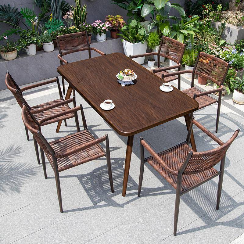 户外桌椅庭院花园露天休闲别墅户外防水防晒室外露台凉台藤椅组合