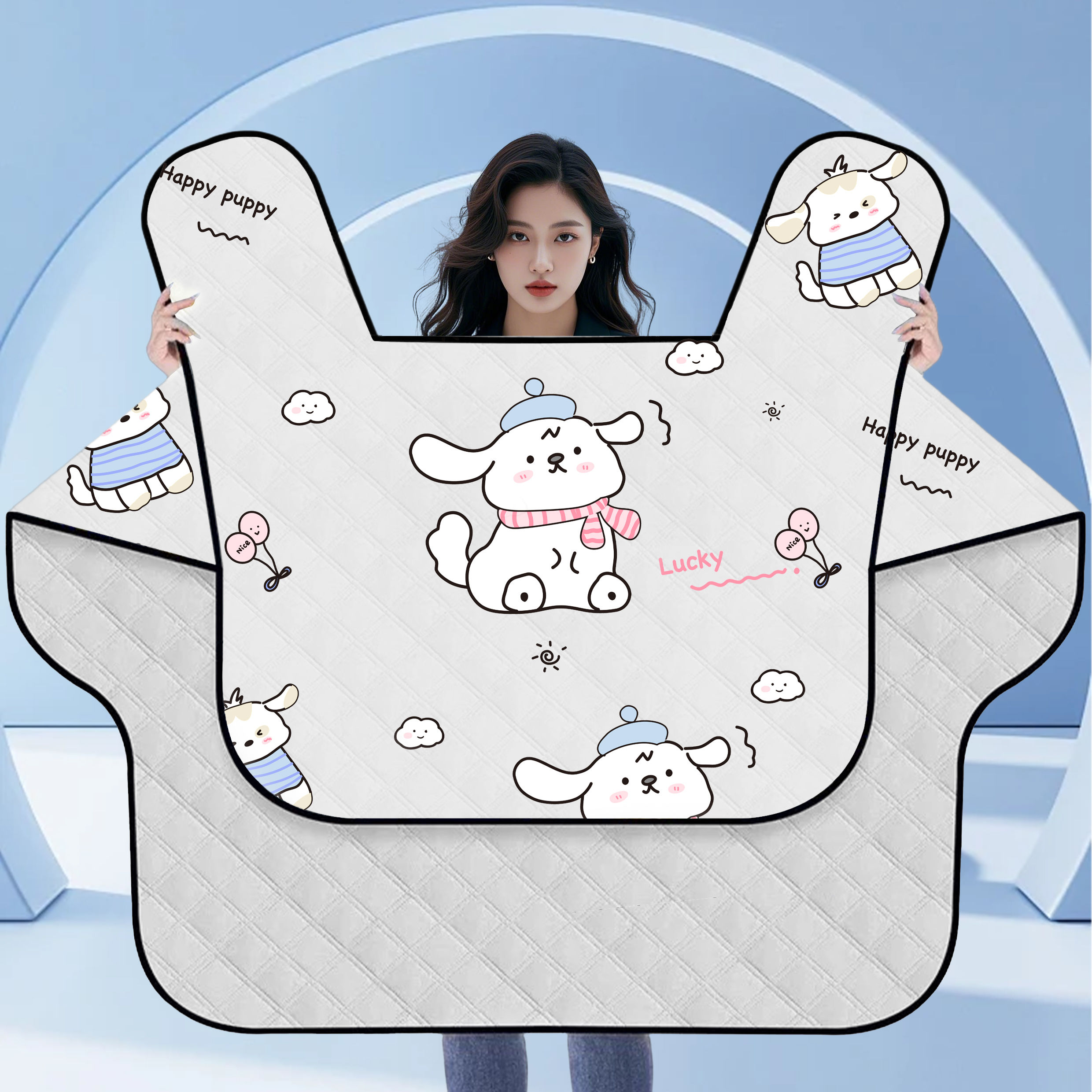 QS电动车挡风被四季防晒防水挡风罩电瓶车骑行防风罩