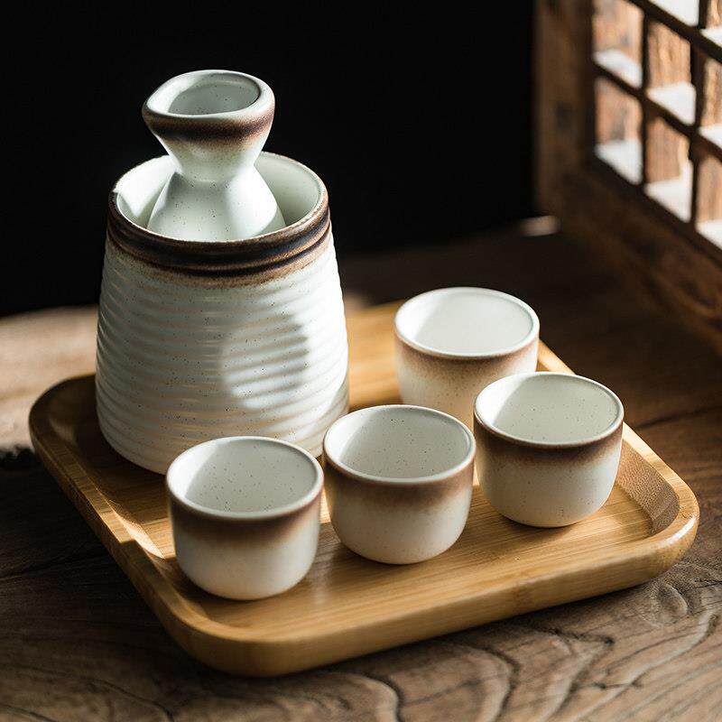 清酒杯小酒杯具套装 日式料理白酒杯品酒杯 覆古温酒器杯壶整套