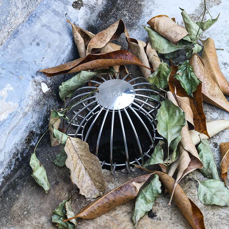 天台地漏110管排水口过滤网50/75管不锈钢雨水槽防堵罩天沟下水道