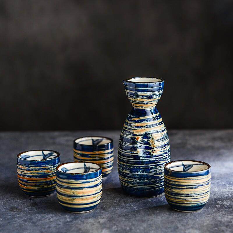 陶瓷小酒杯白酒杯酒壶酒盅小号50ml一两一口杯烈酒套装家用清酒壶