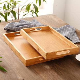 竹木茶盘家用美容院茶水杯托盘木质餐厅烧烤餐盘糕点面包收纳木盘