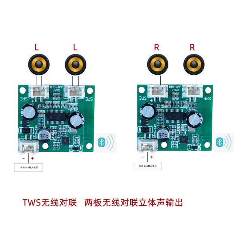 8V12V24V立体声app蓝牙音频模块8欧10W15W蓝牙功放板 TWS无线对联