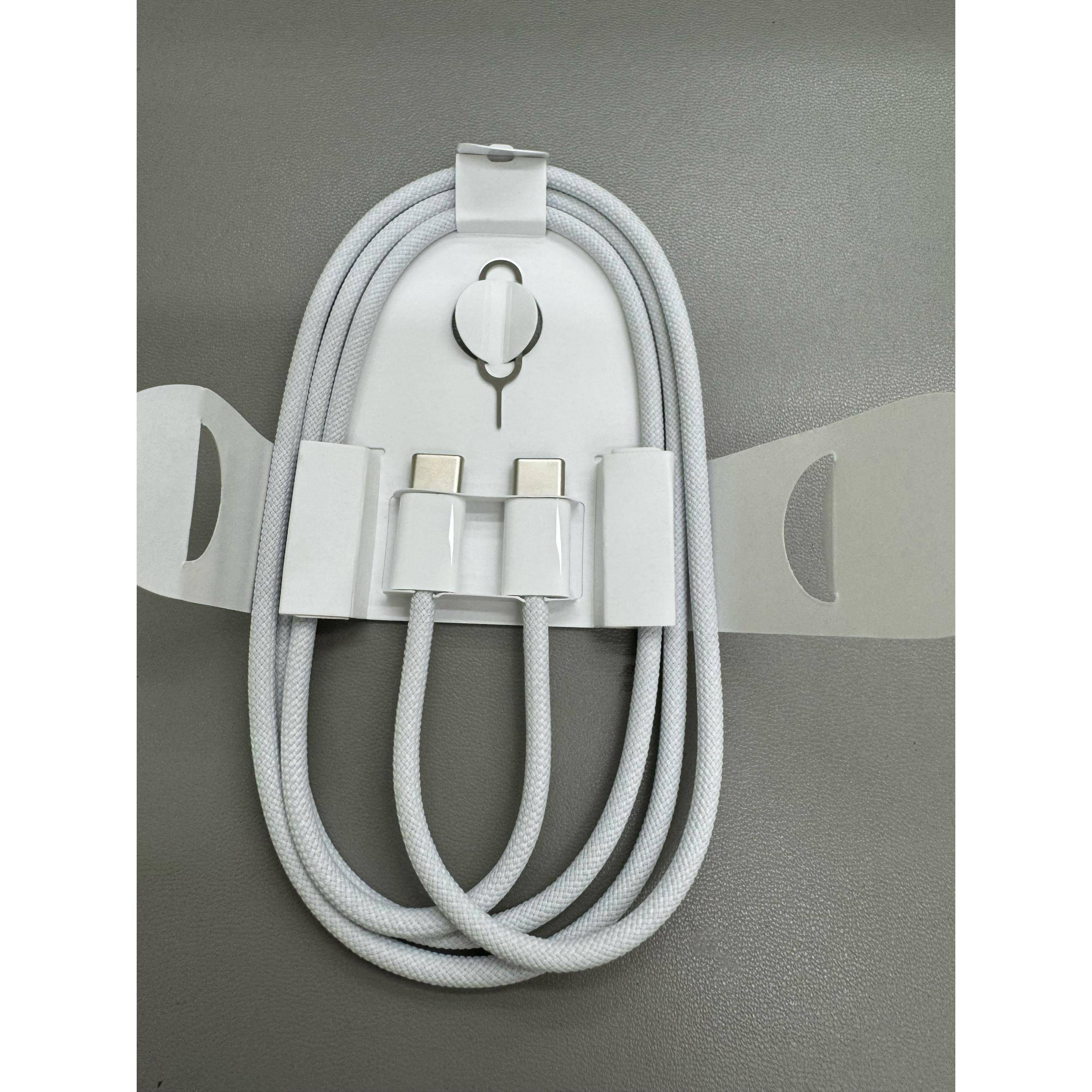 原装iphone16系列数据线原装编织线双TypeC快充线充电线带卡针iPhone iPad充电线 白色编织线USB-C充电线