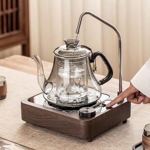 蒸煮Q泡茶壶玻璃茶具套 电陶炉煮茶器煮茶壶家用室内一整套抽水式