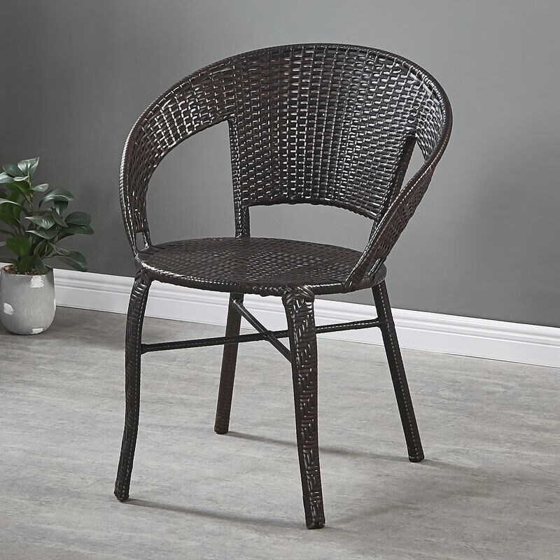 泰旭嘉户外藤椅单人休闲椅靠背椅A编织家用简约阳台小腾桌椅子门