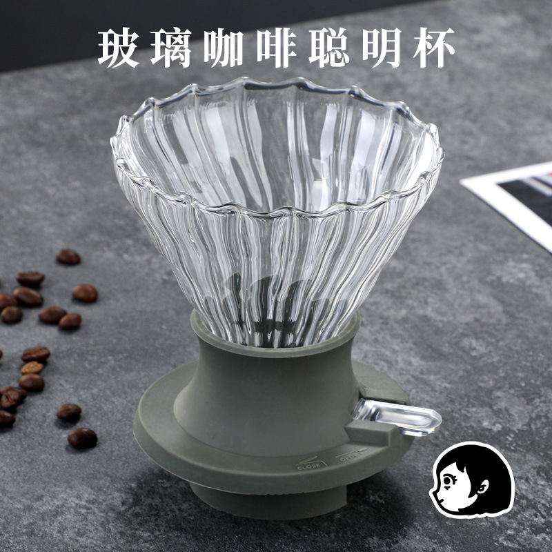 【大聪明套装】玻璃咖啡壶聪明杯咖啡滤杯浸泡滤杯咖啡壶手冲咖啡