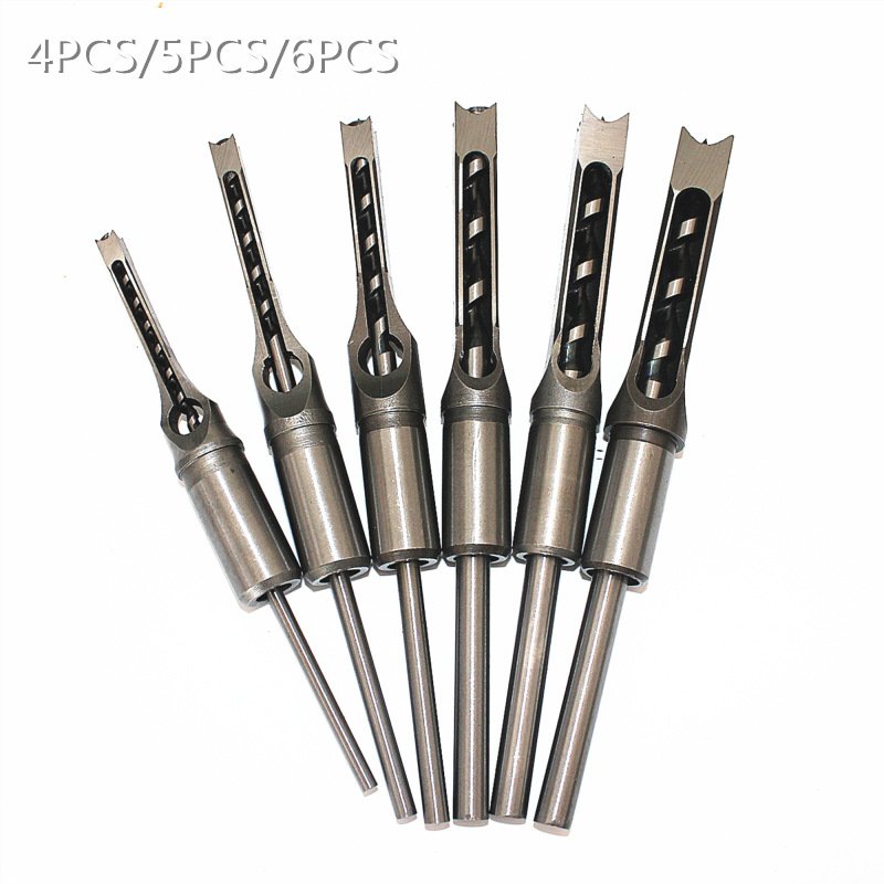 木工方孔钻套装 方孔钻头组套4PCS/5PCS/6PCS规格任意搭配