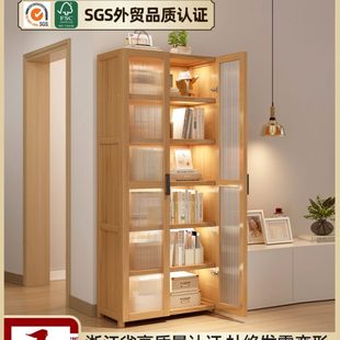 书架置物架落地家用书柜儿童带门亚克力多层展示一体靠墙收纳储物