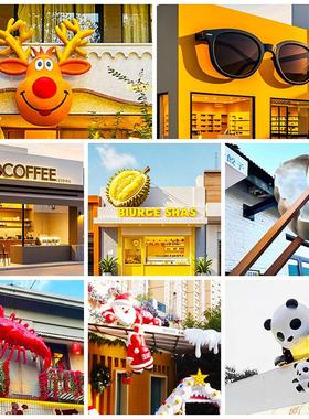 玻璃钢雕塑定制网红卡通宠物店铺立体门头装饰玩偶创意引流挂墙件