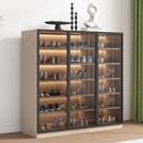 鞋 柜家用门口走廊靠墙大容量玻璃门入户玄关柜简约阳台储物柜一体