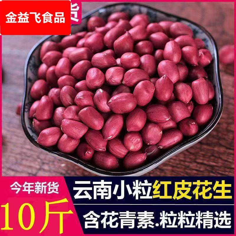 厂家直销新货东北红衣生花生米云南花生新鲜红皮花生小粒不带壳