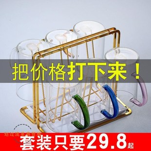 家用带把水杯R子大容量泡茶杯牛 破损补发 耐热透明玻璃杯套装