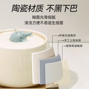 猫咪饮水机宠物陶瓷自动循环猫碗喂水活J水猫用水碗水盆流动喝水