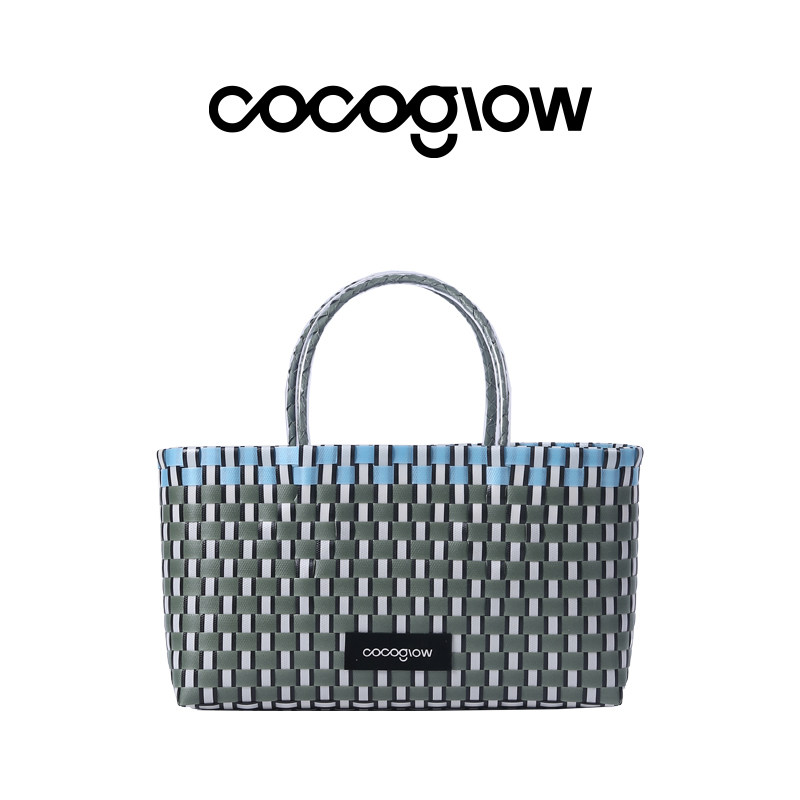 cocoglow复古砖纹系列中号编织包泰国原创设计师菜篮子手提包图片
