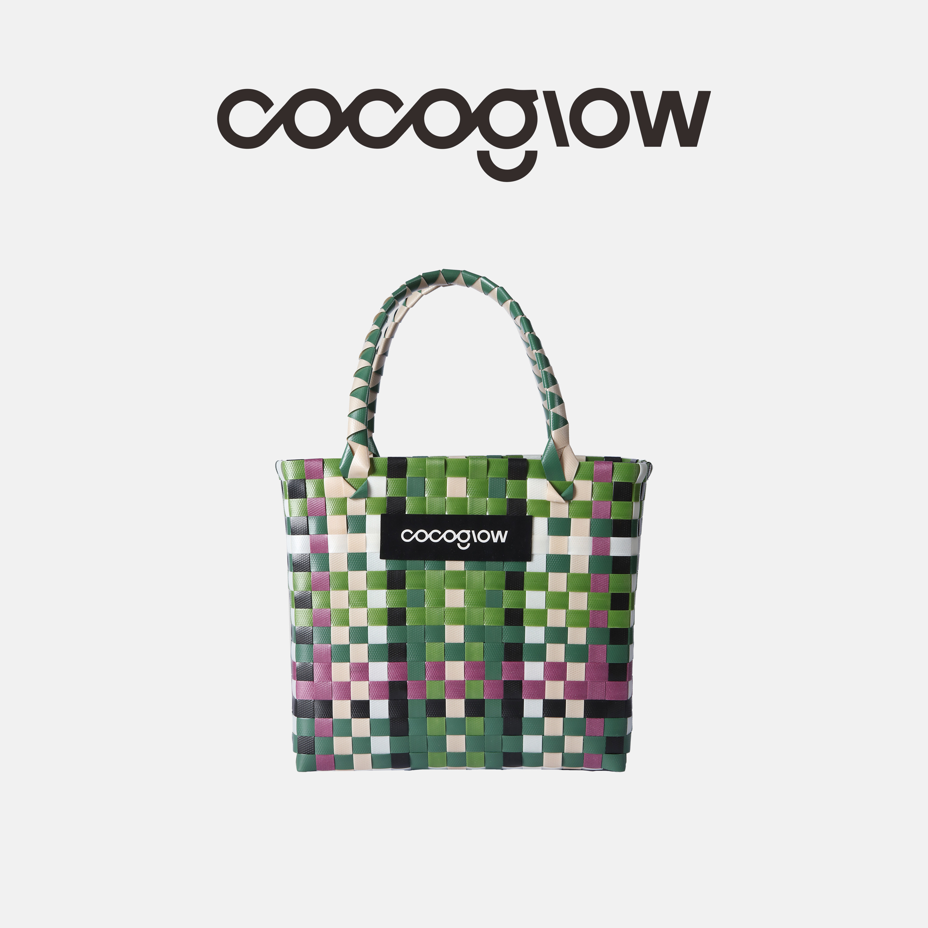 cocoglow迷彩狂想系列菜篮子手提包手工编织包泰国小众女包手提包图片