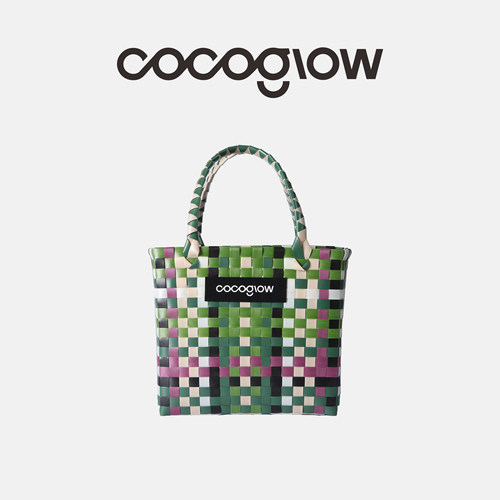 cocoglow迷彩狂想系列菜篮子手提包手工编织包泰国小众女包手提包