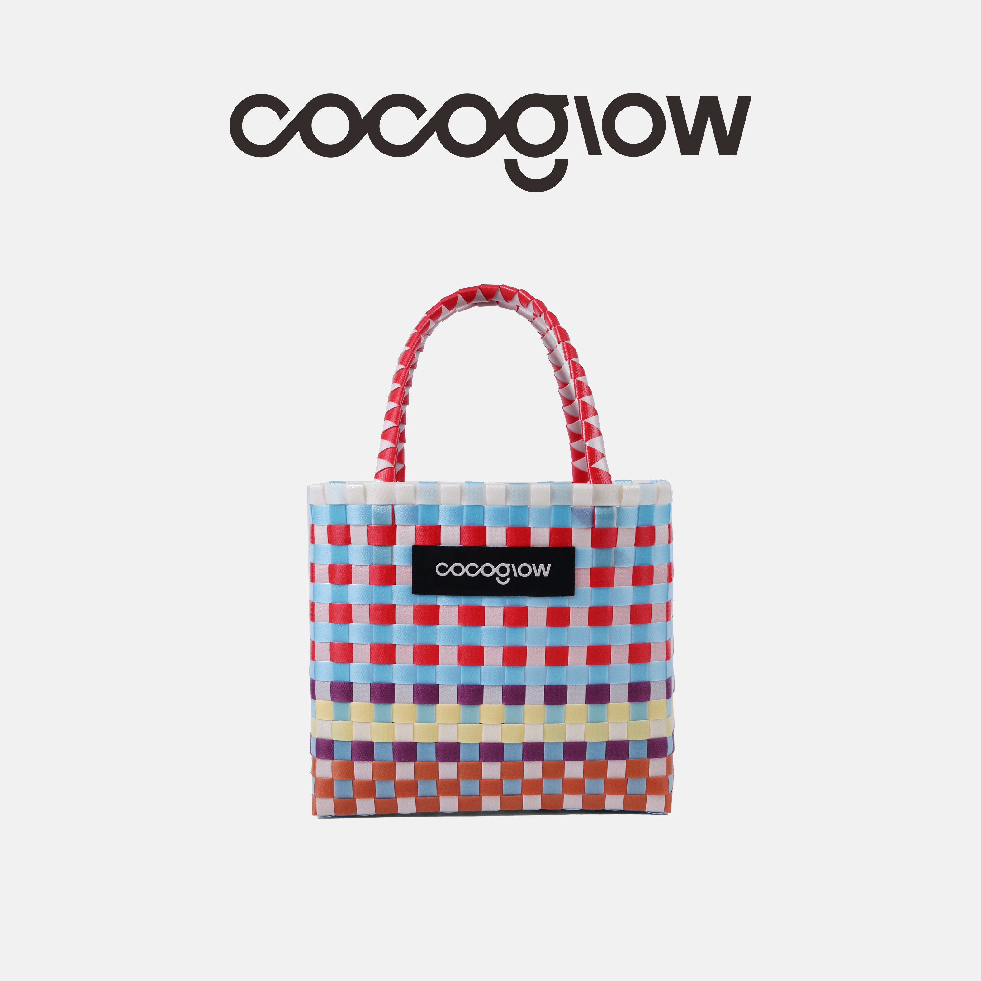 cocoglow冰淇淋系列菜篮子女士手提包手工编织包泰国小众女度假包