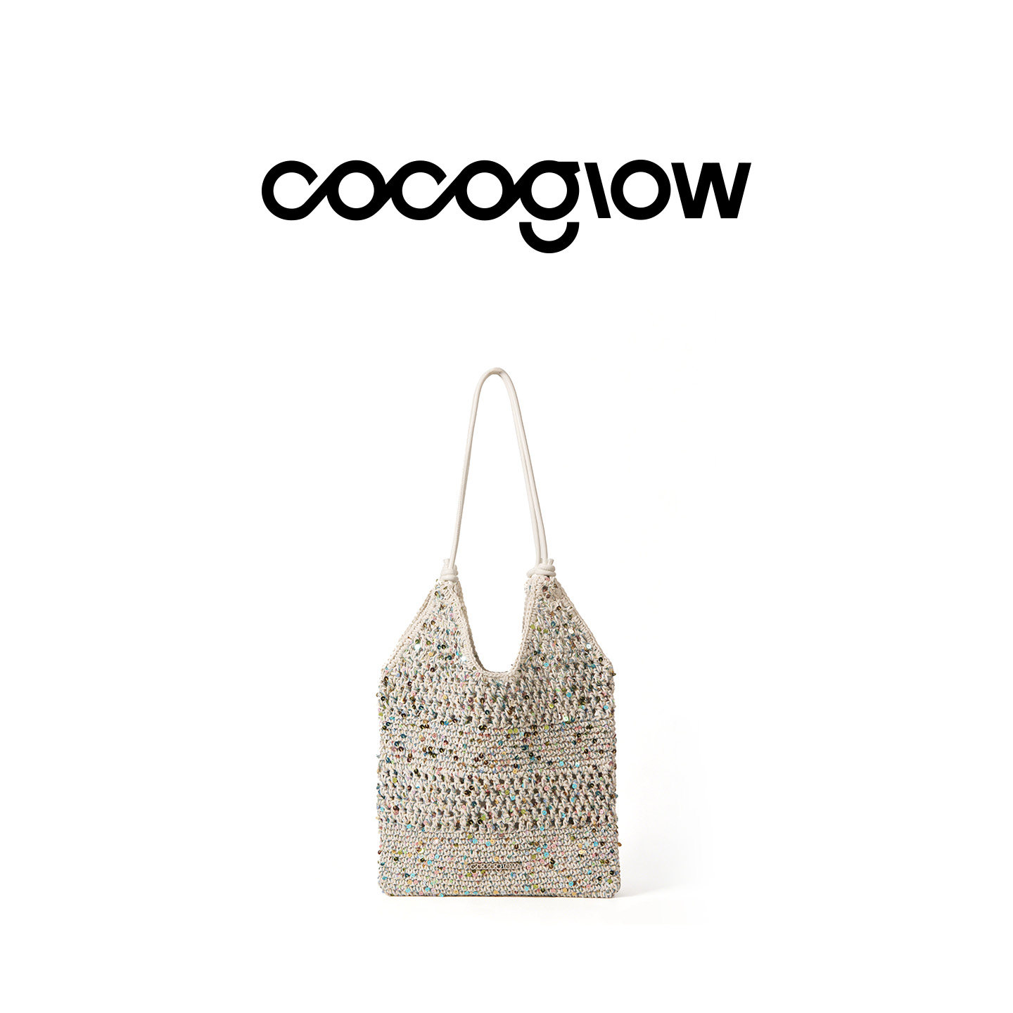 【明星同款】cocoglow细闪钩针编织包度假包包泰国小众单肩托特包图片