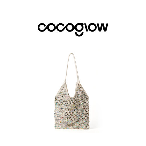 【明星同款】cocoglow细闪钩针编织包度假包包泰国小众托特包七夕