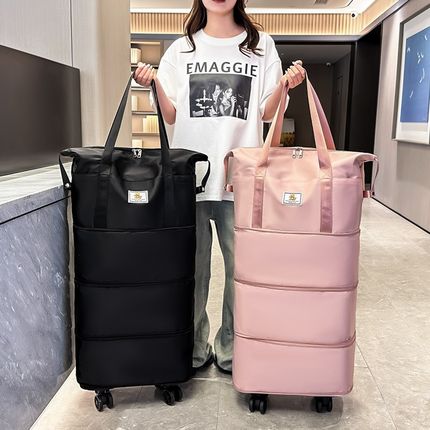 万向轮旅行包女j轻便手提大容量行李包旅游外出差可折叠收纳行李