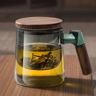 带盖水杯 忆壶茶玻璃茶杯茶水分离泡茶杯办公室个人绿茶杯过滤日式
