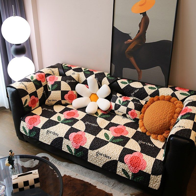 敏顺皮沙发垫四季通用2024新款卡通现代格子防滑沙发坐垫布盖布巾,居家布艺,沙发垫,淘宝优惠券,粉丝福利购,淘宝优惠卷