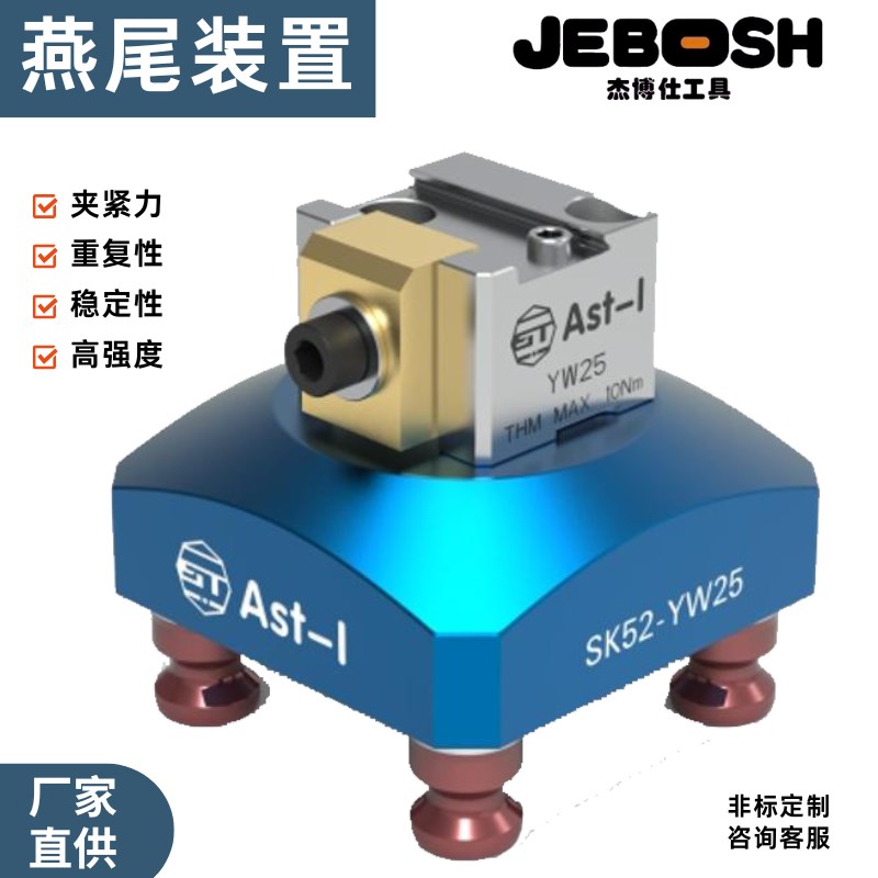 零点快换夹具YW25三四五轴CNC加工定位自定心虎钳快速装夹燕尾槽