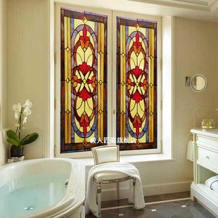 厂家新款镶嵌定制教堂艺术彩绘玻璃蒂凡尼屏风门窗吊顶玄关隔断