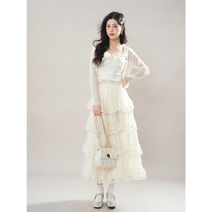 波西米亚风系带收腰小众开衫 新款 拼接半身裙三件套 夏装 在逃公主