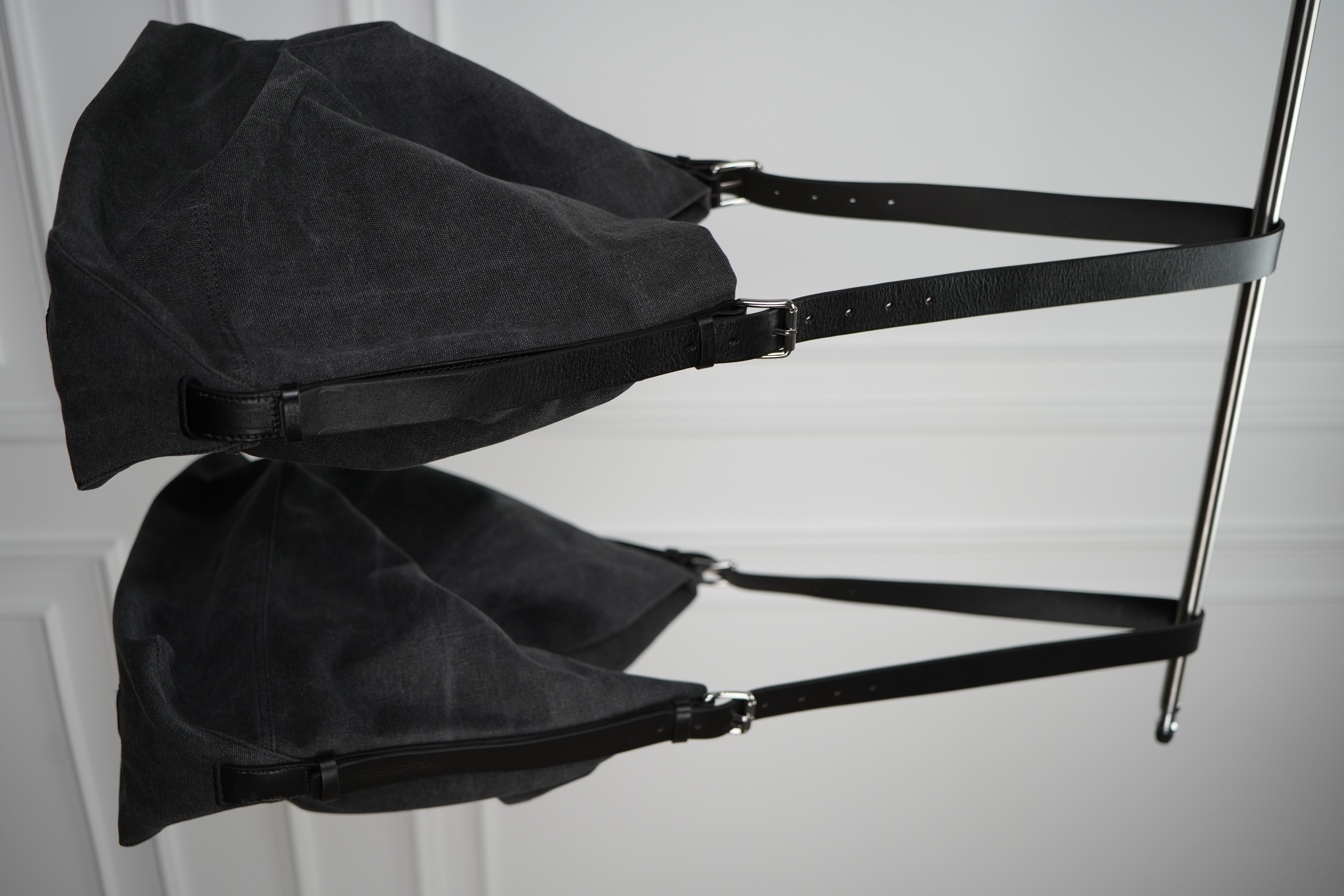 thumbnail for NOMA LEM wind top layer tree paste cowhide high-density washed canvas HOBO BAG commuting practical versatile wandering bag