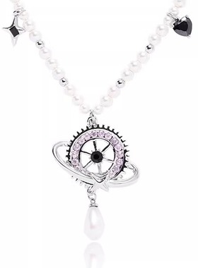 鱼头星星锁骨链气质粉色齿轮小众感女款女生珍珠项链轻奢礼物饰品